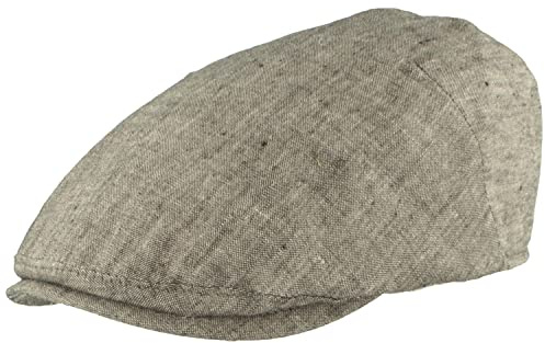 Bred glidmössa för män, platt keps, toppmössa av 100 % linne, foder av bomull, lätt och bekväm, fläckig svart, 65