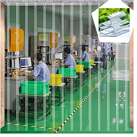 SYFXZZDS Customized Plastic Vinyl Strip Curtain Industrial Strip Curtain PVC Vertical Blinds Slat Curtain for Warehouses (Size : 165x230cm/64.96x90.55in)