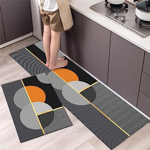 Küchenteppich 50x80 Gelb, Grau, Gold Küchenläufer Teppich Für Küche Waschbarer rutschfest Läufer Küchenmatte Weich Und Superabsorbierend Waschbar In Waschmaschine