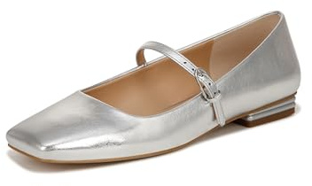 Franco Sarto Womens Tinsley Mary Jane Flats Silver Metallic 8.5 M