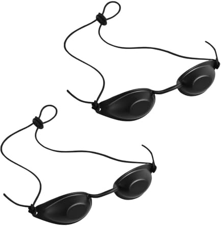 BZKSER Occhiali di Sicurezza - 2 PCS Occhiali Infrarossi, Occhialini Solarium, Occhialini Sole, Occhiali Protettivi Laser Occhiali di Sicurezza Occhiali di Protezione per Beauty Clinic(Nero)