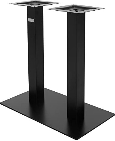 ML-Design Tischgestell Doppel Schwarz Höhe 72cm, Metall (Stahl) pulverbeschichtet, Doppelsäule 70x43cm Bodenplatte, Tischuntergestell Doppelt, Tischfuß Bistro Gastro Esstisch Imbiss Tisch Untergestell