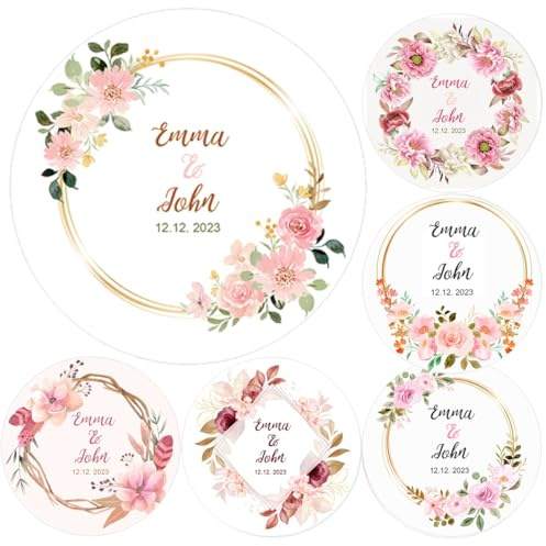 HDLOVE Étiquettes Personnalisées. Étiquettes Rondes. Autocollants Personnalisés,Etiquettes Autocollantes Personnalisée Enfant, Anniversaire, Baptême, Thème Arc En Ciel Bohème