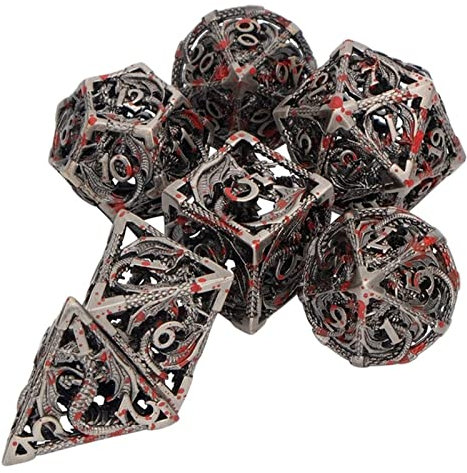 Würfel Würfel Set Hohlmetall-Polyhedral-Würfel for MTG Pathfinder-Brettspiele Rolle Spielen D und DICE Gezinkte Würfel