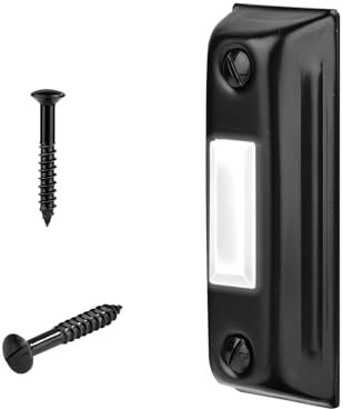 Pulsante Campanello Luminoso, Metallo Interruttore Campanello con Viti Montaggio a Parete Pulsante Campanello Porta Sostituzione Pulsante Campanello per la Maggior Parte Campanelli (Nero)