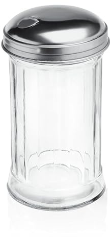 42x Streuer American Style 13,5 cm, 300 ml Zuckerstreuer groß Edelstahl Glas