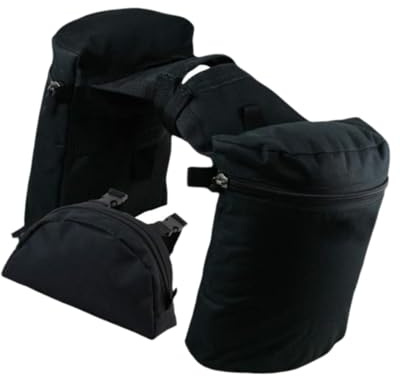 Milageto Horse Saddlebag Horn Bag Saddle Horn Bags Set Equestrian Sports Portable Versatile Pommel Horn Bags Trail Riding Saddle Bags, Black