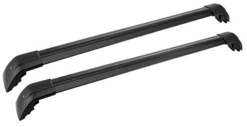 Dachgepäckträger & -Boxen 2 STÜCKE Fit Für Range Für Rover Für Evoque 2020-2024 Dachrelingträger Querträger Querträger Abschließbar Aluminiumlegierung Fahrradträger(Schwarz)