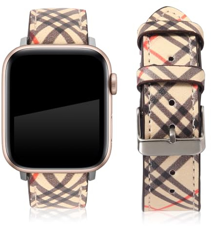 Bracelet de montre de designer compatible avec les bracelets de montre Apple Watch 49 mm, 45 mm, 44 mm, 42 mm, 41 mm, 40 mm, 38 mm pour homme et femme, bracelet de rechange en cuir de luxe pour Apple