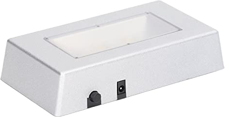 LED Light Display Base with USB Cable for Jewelry - Multi Mode Silver Rectangular LED Stand for Crystals and Collectibles