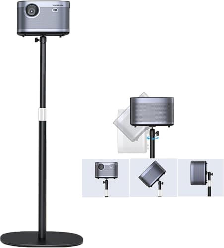 INMOZATA Projector Stand Floor Projector Mount with Adjustable Height 90cm-135cm, 360° Rotatable 90° Tiltable Angle,Compatible with Projector, Camera, Webcam for Home & Office & Outdoor