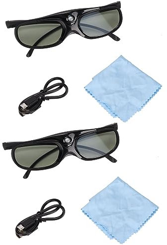 3D-Brille, 2 Stück 144 Hz 3D Aktive Shutter-Brille Shutter-Brille Projektorbrille mit DLP LinK LCD-Objektiv 3D-Brille für 3D-DLP-Orojektoren