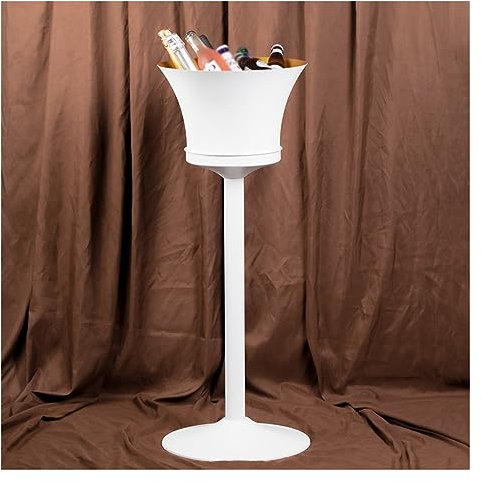 Seau à glace Seau à glace avec support, seau à glace sur pied en acier inoxydable, seau à vin sur support Seau à glace à champagne doré pour vin, bière, KTV, club, bar, barbecue, fête, mariage
