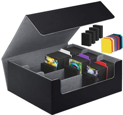 TOSUTO Deck Box per carte Magic The Gathering,Magnetic Scatola di Carte da Collezione per 1800+ Carte con 10 Divisori, Compatibile con MTG/TCG/YGO