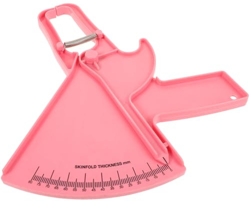 Handliches Hautfaltenmessgerät für Präzise Körperfettmessung, Rosa | Leichtes Kunststoffmodell, Lesbare Markierungen, für Heimgebrauch und Sporttasche, mit Anleitungskarten