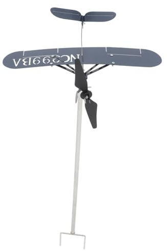 TOYANDONA Éolienne Avion pour Jardin Et Extérieur Girouette Décorative pour Patio Pelouse Et Décoration Polyvalente Et Durable