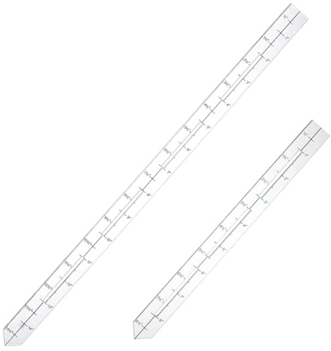 AHANDMAKER 2 Sizes Quilting Ruler, 9 and 15 Transparent Acrylic Non Slip Quiltings, Clear Slotted Quilting Rulers, Seam Guide Measuring Tool for Cutting Fabric Pattern Making and Sewing