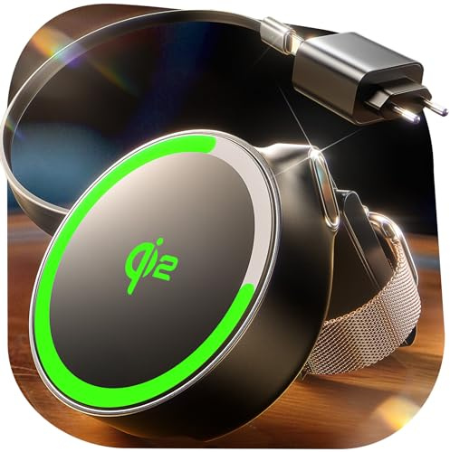 LISEN für 15W Qi2-Zertifiziert Magsafe iPhone Ladegerät für Apple, 1M Mini Einziehbares Ladekabel für Wireless Charger Ladestation Apple Watch und iPhone 16-12 and AirPods (Kostenloser 20W-Stecker)