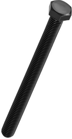 Kozelo 4 Vis À Tête Hexagonale - [M12-1.75x150] Acier Au Carbone Grade 10.9 Filetage Complet Hexagonale Métrique Vis À Tête À Entraînement Externe Hexagonal, Noir