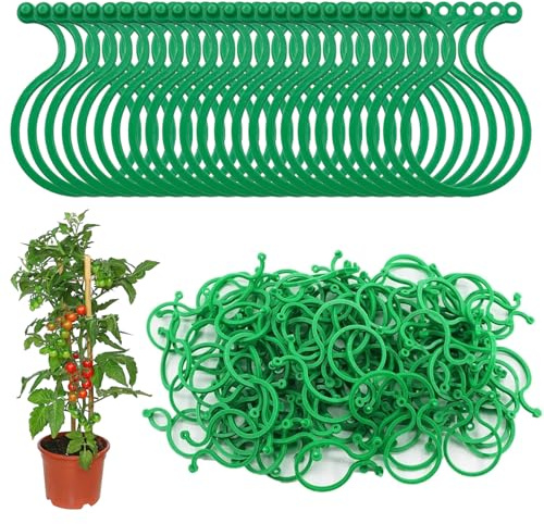 HaploS 300 Stück Pflanzenclips, Gartenpflanzenclip Klammern für Rebe Gemüse | Pflanzen Klammern Befestigung, Wiederverwendbar Pflanzenclips für kletterpflanzen, Pflanzenklammern Tomatenclips für Blume