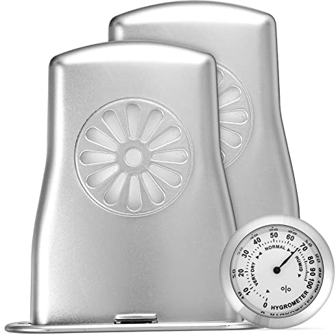 Toddmomy Portable Violin and Acoustic Guitar Hygrometer Thermometer with Silver Abs Humidity Meter for Musical Instruments Care and Home Moisture Monitoring