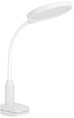 EGLO LED Klemmlampe Lauro, Schreibtischlampe mit Klemme | Leselampe touch dimmbar, Kunststoff in Weiß, warmweiß-kaltweiß