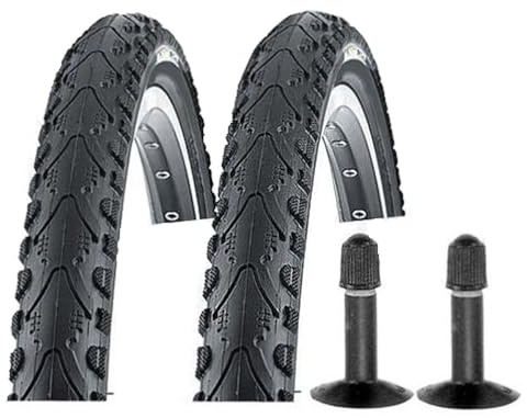 2X Fahrradreifen Set Khan K-935, 28 Zoll, schwarz, 28x1.5, 700x38C | K-Shield Pannenschutz, 40-622, 2X AV Schläuche