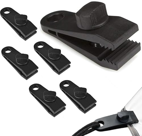 6 Stück Planenspanner Tarp Clips Zeltplanen Planenclips Kunststoff Planenbefestigung Camping Zelt Clip Zeltklammern Planenhalter Einstellbar Befestigungsclips für Planen,Markisen,Zelte,Vordächer