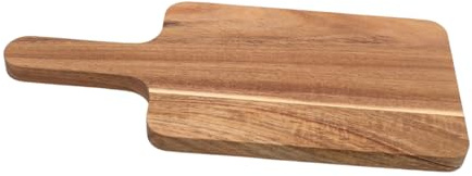 Hoement Tabla de Madera Pequeña con Mango para Cortar y Servir Frutas Quesos y Ensaladas Diseño Reversible para Cocina y Presentación Elegante