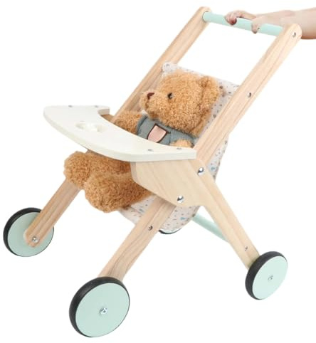 MFYOUPK Baby Lauflernwagen mit Rädern,Kinder Holz Lauflernwagen Mit Rädern | Zur Motorik Und Sinnesförderung Durch Rollenspiel In Wohnzimmer Garten Und Park Für Erste Schritte | Indoor Outdoor