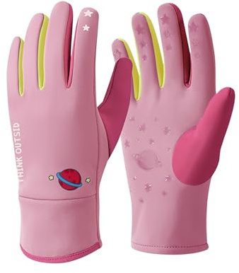 Hanraz Handschuhe Kinder Wasserdicht Softshell - Winterhandschuhe Kinderhandschuhe Warm Ski Skihandschuhe Weiches Fingerhandschuhe Für Outdoor Winteraktivitäten