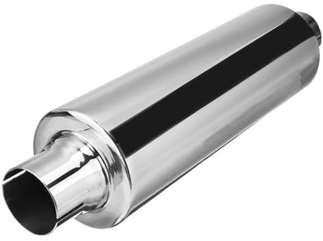 Tubo De Silenciador De Escape Silenciador De Tubo Escape Universal Para Coche Con Resonador 2 Y 50 Mm Punta Acero Inoxidable 16 Largo Puntas De Escape