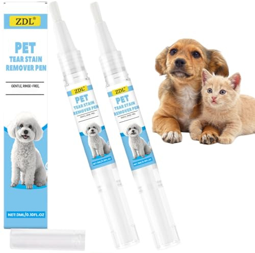 Genérico Limpiador de Manchas de Lágrimas para Perros de Claro,2pcs Limpiador de Manchas de Lágrimas para Perros de Claro,Bolígrafo Removedor de Manchas de Lágrimas para Mascotas