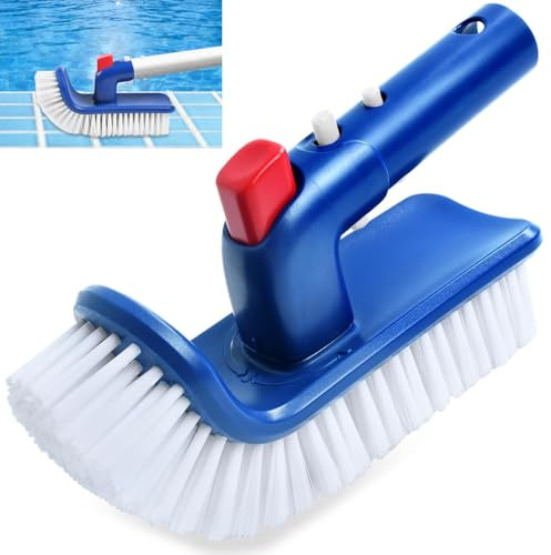 Poolbürstenkopf zur Reinigung von Poolwänden, Stufen und Ecken, Poolreinigung Handschrubber, Pool Reinigungsbürste 180 Grad Drehbare Pool Handbürste für Schwimmbäder Whirlpools Spa Badezimmer Küche