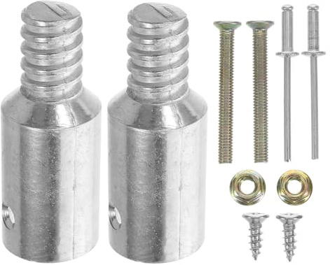 ARTIBETTER 2pcs Threaded Extension Pole Tips 25mm Sturdy Aluminum Alloy Replacement Ends for Broom Handles with Screw and Rivet Fixing
