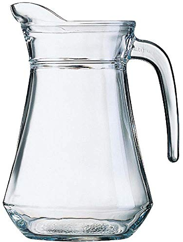 Arcoroc CJ040 Glass Jugs, 1 L (Pack of 6) | Ergonomic handle ensures controlled pouring at busy beverage stations, built for busy commercial catering environments.