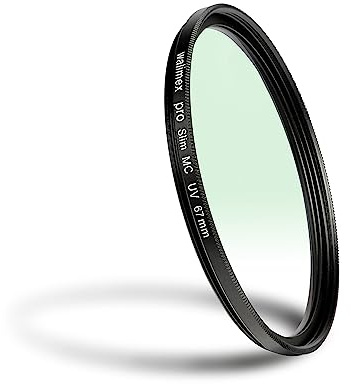 Walimex pro UV-Filter Slim MC 67mm - Schutz vor UV-Strahlen und Verschmutzung, Hochwertige Mehrschichtvergütung, mit äußerst dünner, gering auftragender Metallfassung, Inkl. Schutzhülle