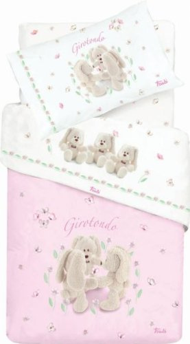 Quilt coprilettoGIROTONDO ROSA lettino baby con le sponde