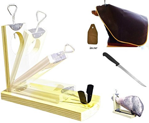 Kit 3 pièces serre-jambon robuste pliable, avec support, couteau à jambon et housse pour le jambon