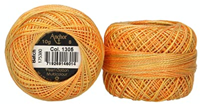 ANCHOR pärlgarn flerfärgad, tjocklek: 8, förpackning: 10G, löplängd: 82M 1305 broderitrådar