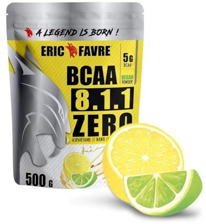 BCAA POUDRE 8.1.1 Zero - Acides Aminés Musculation Vegan - Votre Allié Pour Des Entrainements Efficaces - Performance Accentuée - 500 Gr - Laboratoire Français Eric Favre (Citron/Citron vert)