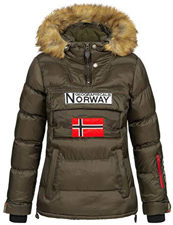 Geographical Norway Damen Winterjacke Belancolie Parka Jacke Schlupfjacke Skijacke Kapuze Webpelz