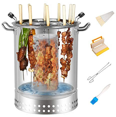 GXLX Black Barbacoa Carbón Barril de Barbacoa Sin Humo Interior BBQ para el Hogar