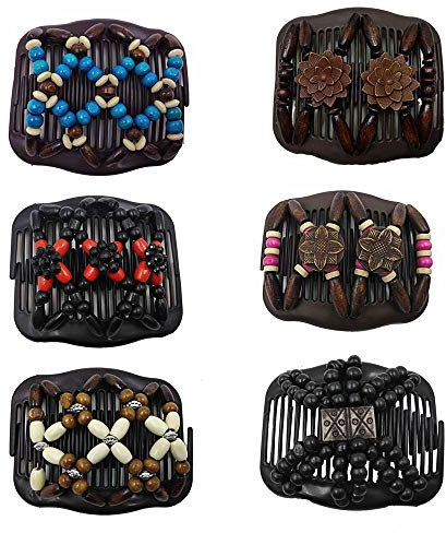 6 Piezas Perlas Doble Magic Hair Comb, Estirar Combs Magic Hair Clips, Soporte para el Cabello de Múltiples Pinzas para el Cabello para la Herramienta de Peinado del Cabello DIY