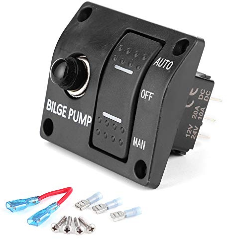 3-Wege-Boot-Kipphebel-Schalttafel-Bilgenpumpenschalter mit LED-Anzeige Eingebauter 15A-Leistungsschalter