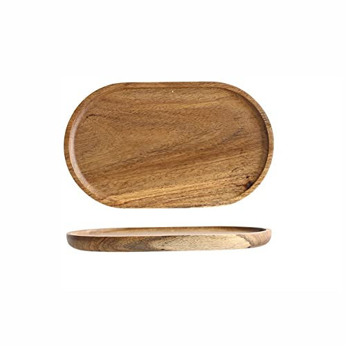 URMAGIC 2 Pcs Wooden Plates, Japanese Style Serving Tray,20 x12cm Rectangle Bamboo Tray,Wood Plain Tea Coffee Tray Dessert Plate Cake Plate,Snack Fruit Decorative Tray