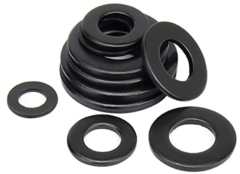 CONPHERON Flach Unterlegscheiben aus Kohlenstoffstahl Klasse 8.8 Schwarz Sicherungsscheiben Beilagscheiben Metall(M8x24x2 mm, 20 Stück)