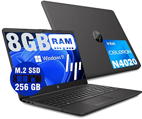 HP Notebook Hp Portatile Full HD Intel N4020 Fino a 2,8Ghz,15,6 Hd,Ram 8Gb Ddr4,Ssd 256 Gb M2,Hdmi,Usb 3.0,Wifi,Lan RJ-45, Bluetooth, Webcam, Windows 11 Pro
