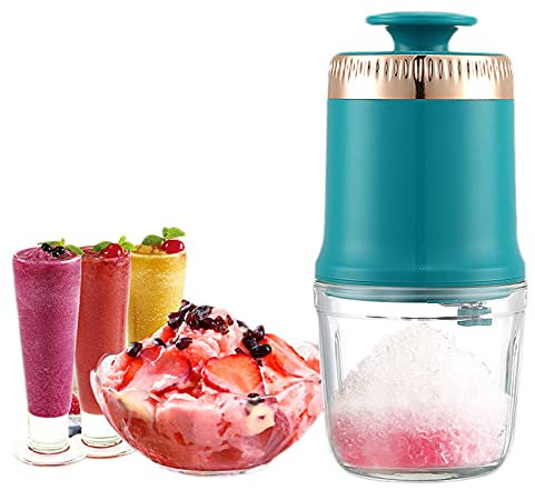 DSDD Trituradora de Hielo eléctrica portátil, máquina trituradora de Hielo con Caja de tolva extraíble para Hacer Conos de Nieve, Mezclar granizados, cócteles, Frappe, té Helado y