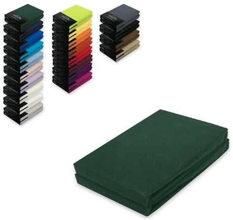 EXKLUSIV HEIMTEXTIL Jersey Spannbettlaken Doppelpack 60 x 120-70 x 140 cm Dunkelgrün